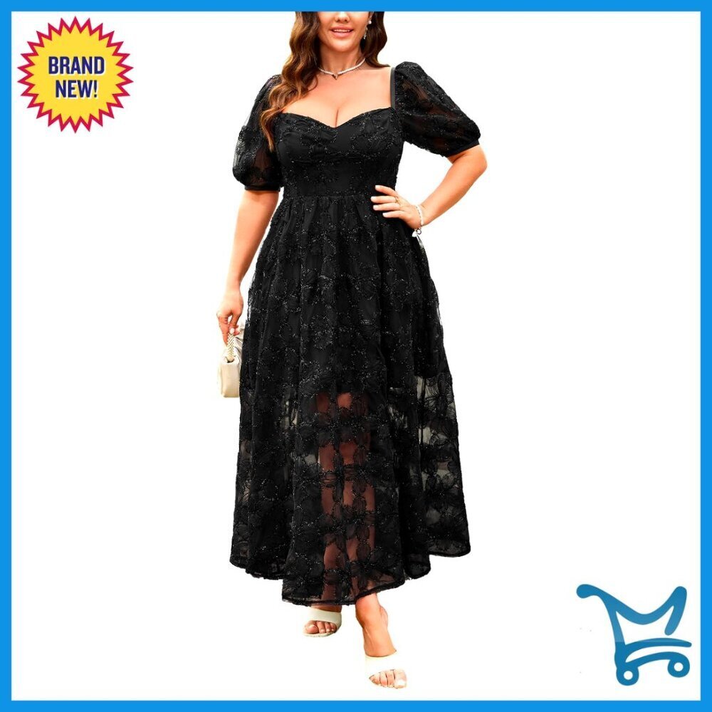 Elegant Floral Embroidered Maxi Dress Sweetheart Neckline A-Line Formal